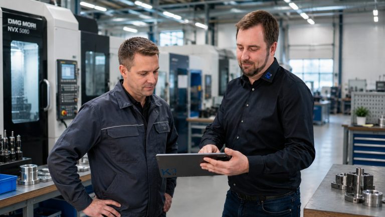 Beratungsgespräch zu den Themen Digitalisierung, Industrie 4.0 und smarte Produktionsumgebungen