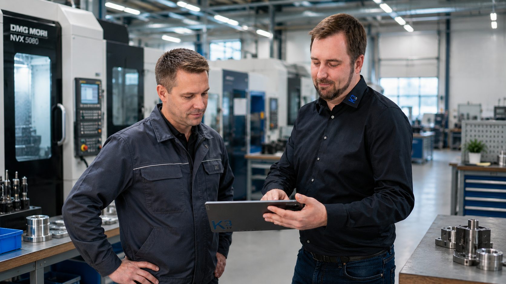 Beratungsgespräch zu den Themen Digitalisierung, Industrie 4.0 und smarte Produktionsumgebungen