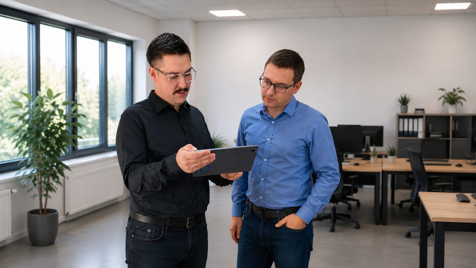 Persönliches Beratungsgespräch in einem Steuerbüro. Das Bild steht für IT-Beratung mit Branchenverständnis und passgenauen Lösungen für Steuerkanzleien.
